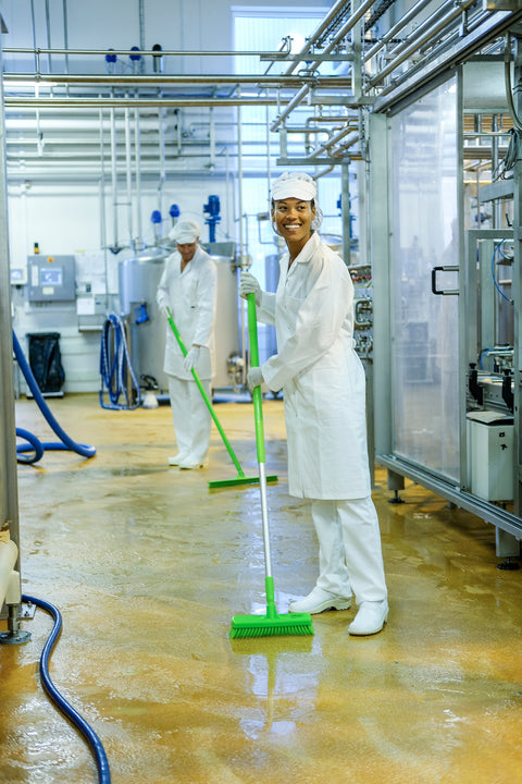 Vikan Broom Blue With Polyester, Polypropylene Bistles Scrubbing Brush 70603