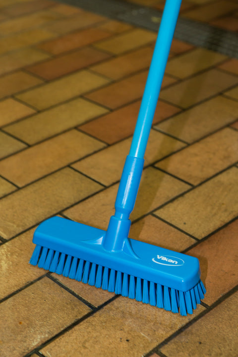 Vikan Broom Blue With Polyester, Polypropylene Bistles Scrubbing Brush 70603