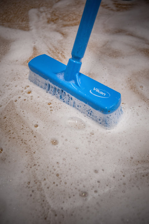Vikan Broom Blue With Polyester, Polypropylene Bistles Scrubbing Brush 70603