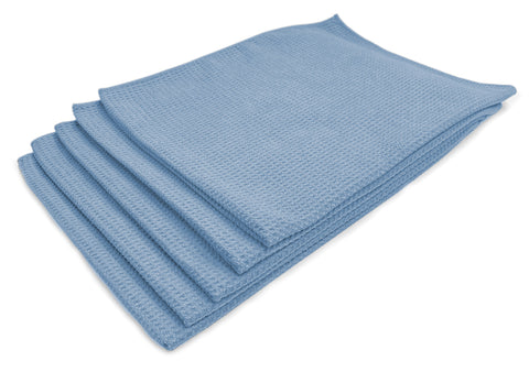 Martin Cox Soft Blue Waffle Weave Drying Towels 5 Pack ASWAFF5