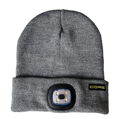 Core Lighting CLB50 Rechargeable Lighted Beanie Hat Grey
