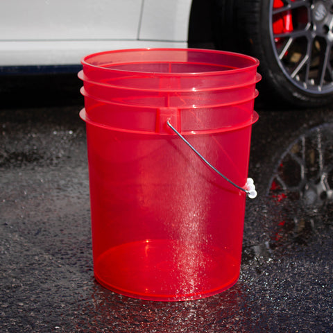 Grit Guard Wash Bucket - Clear - Red