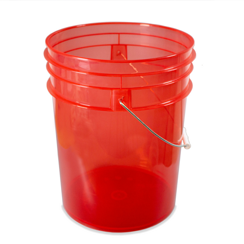 Grit Guard Wash Bucket - Clear - Red