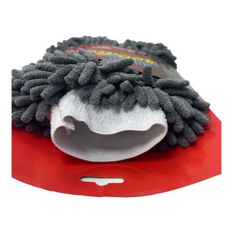 PRO NOODLE CAR WASH MITT - DOUBLE SIDED - ULTRA ABSORBENT - THICK PILE - GREY