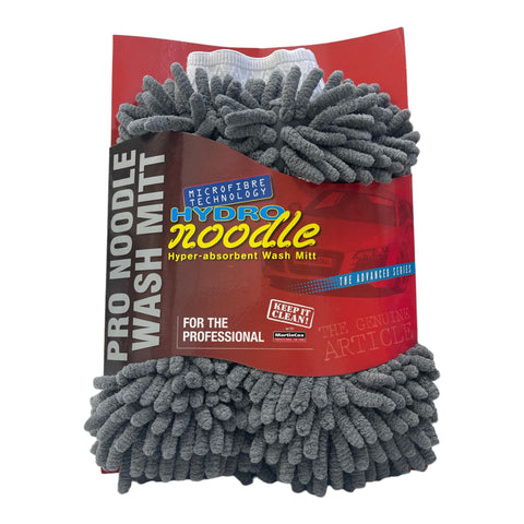 PRO NOODLE CAR WASH MITT - DOUBLE SIDED - ULTRA ABSORBENT - THICK PILE - GREY