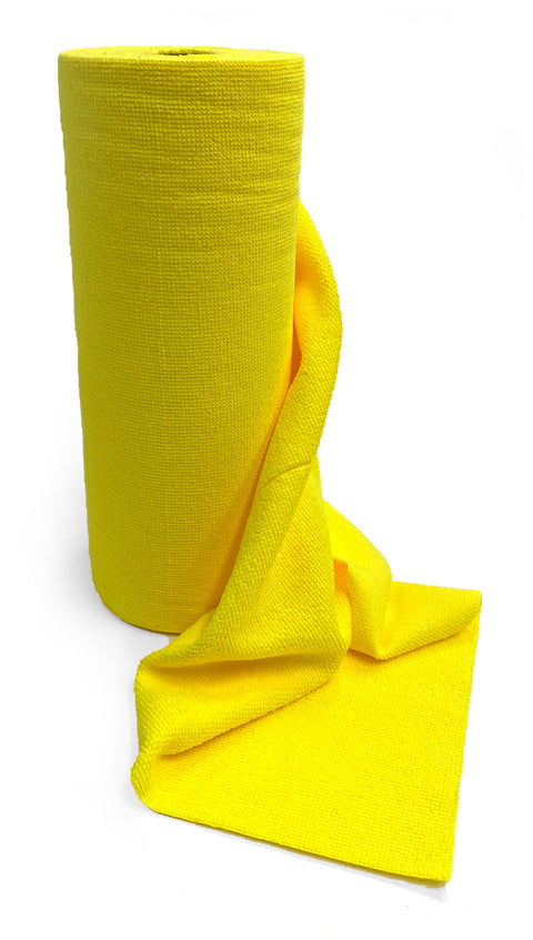 Quick Tear Off Yellow Mictofibre Roll of 50 Cloths