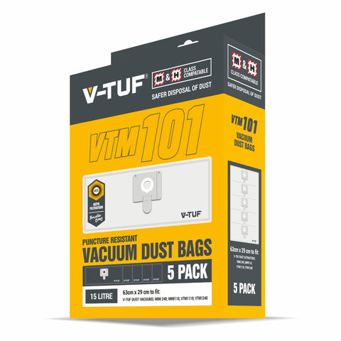 VTM101 15L Dust Bags To Fit V-Tuf Vac PK 5