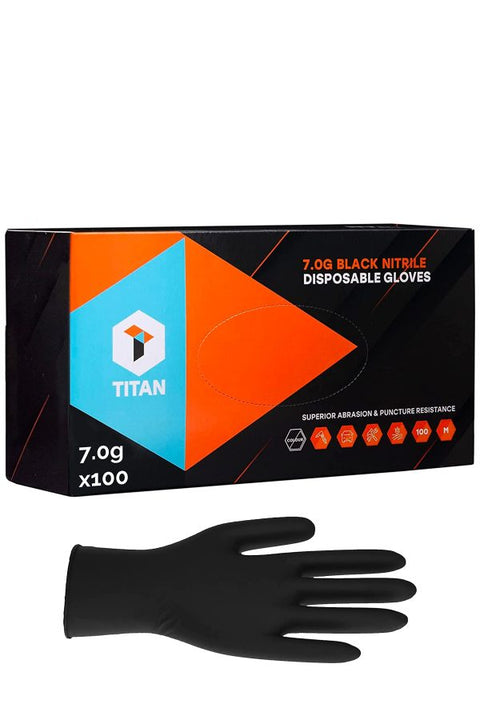 Titan Black Nitrile Heavy Duty 7g Gloves