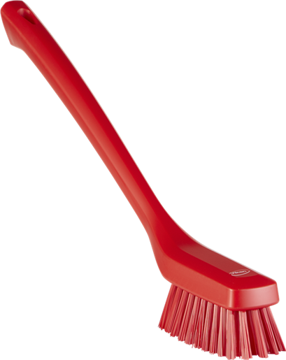 Narrow Cleaning Brush with Long Handle, 420 mm, Hard, Red - 41854