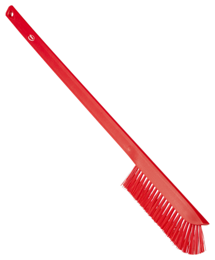 Vikan Ultra-Slim Cleaning Brush with Long Handle, 600 mm, Medium, Red - 41974