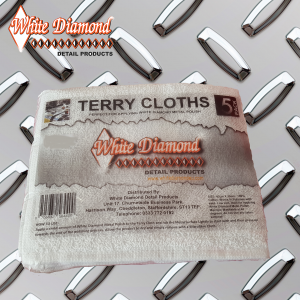 White Diamond 100% Terry Towel Cloths 5 Pack